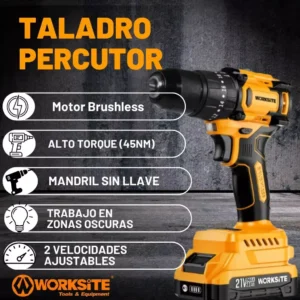 WORKSITE Atornillador de Impacto a Batería 21V Brushless
